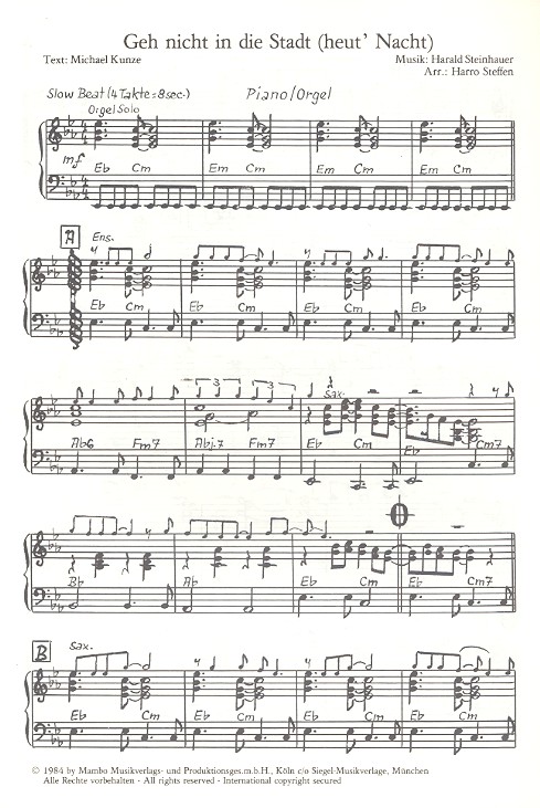 Geh nicht in die Stadt und