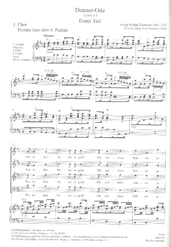 Georg Philipp Telemann - Donner-Ode TWV6:3