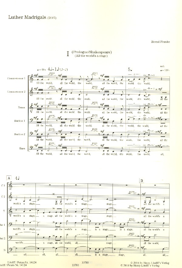 Bernd Franke - Luther-Madrigals