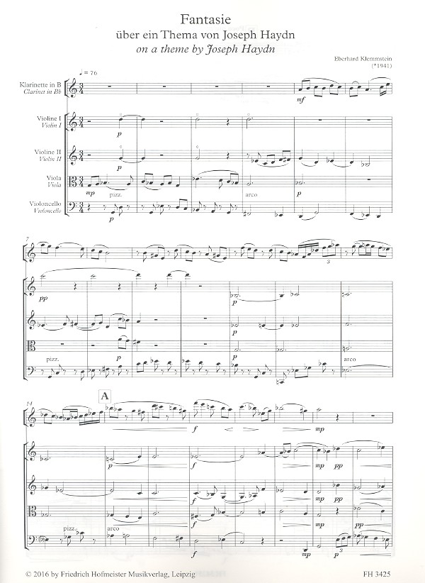 Eberhard Klemmstein - Fantasie über ein Thema von Joseph Haydn