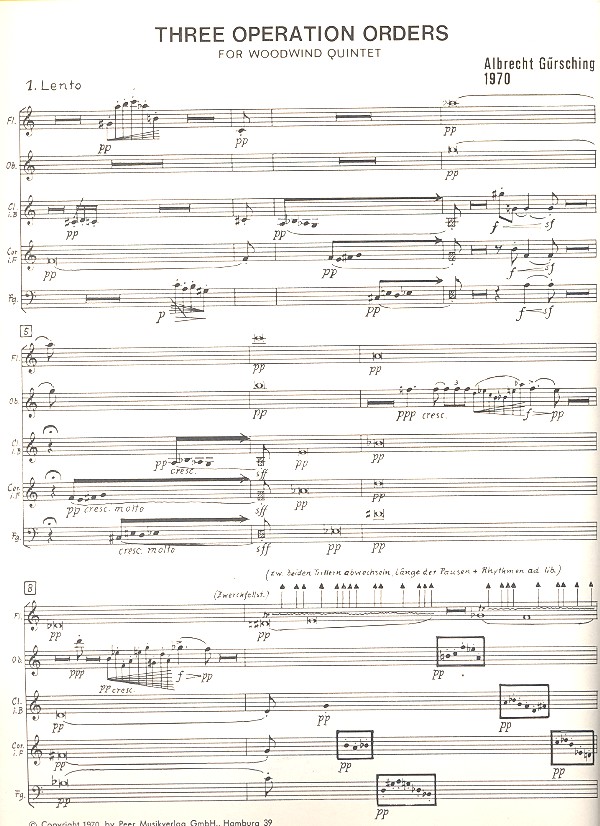 Albrecht Gürsching - 3 Operation Orders for flute, oboe,