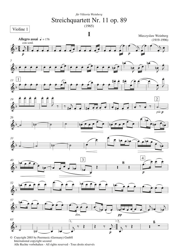  Mieczyslaw Weinberg - Streichquartett Nr.11 op.89