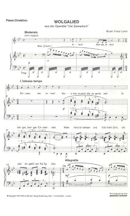 Franz Lehár - Wolgalied aus Der Zarewitsch