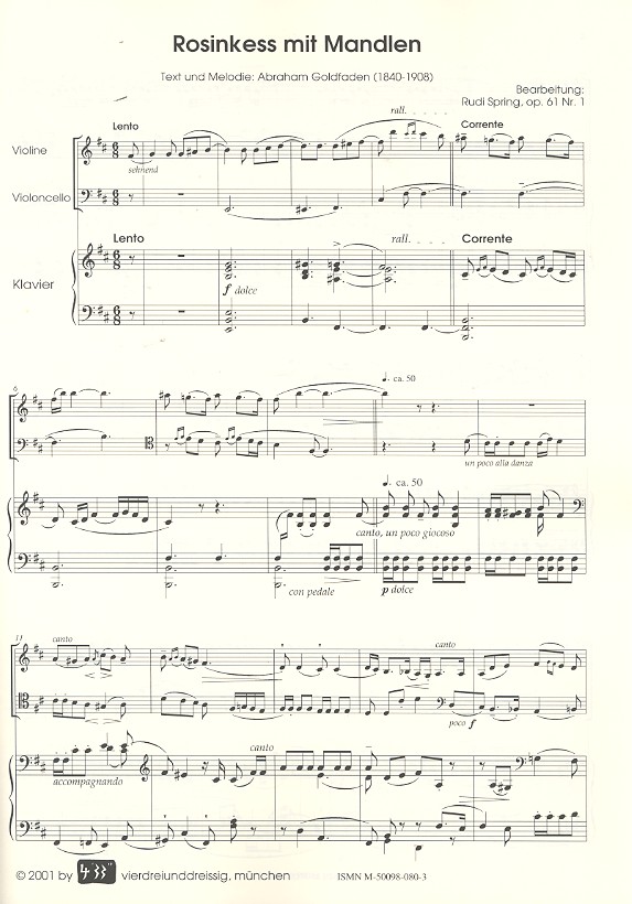 Rudi Spring - Rosinkess mit Mandelen op.61