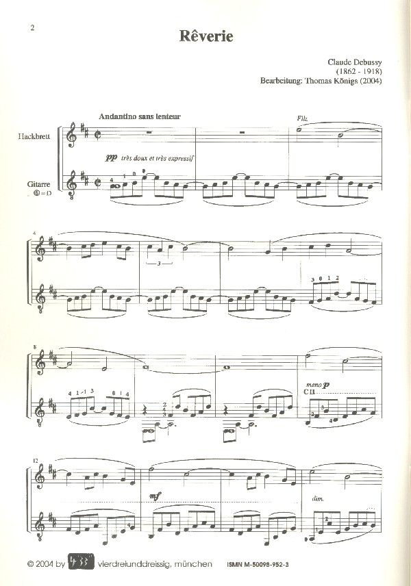 Claude Debussy - Rêverie für Hackbrett und Gitarre