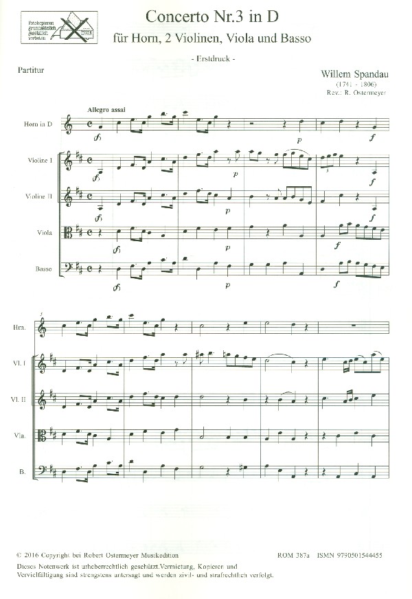 Willem Spandau - Konzert D-Dur Nr.3