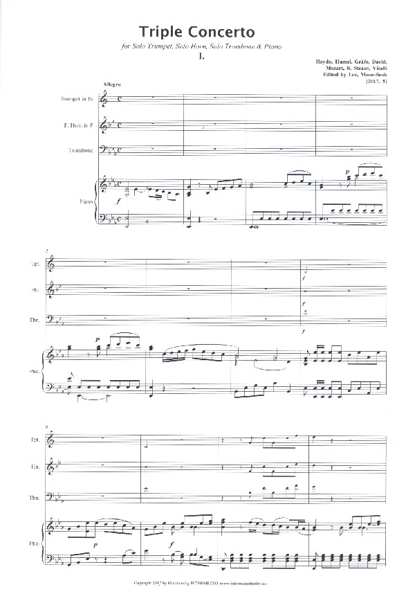 Moon-Seok Lee - Tripelkonzert für Horn, Trompete, Posaune und Blasorchester