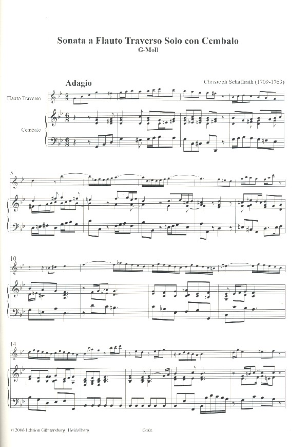 Christoph Schaffrath - 2 Sonaten für Traversflöte und Bc