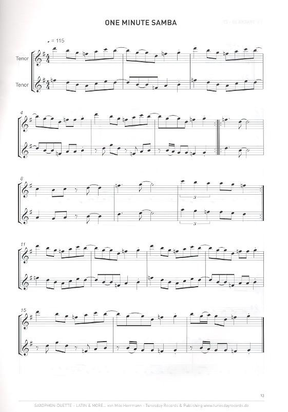 Milo (Klaus-Peter) Herrmann - Saxophon-Duette - Latin and more (+CD):