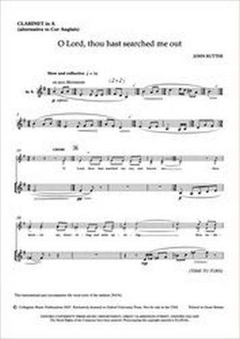 Rutter, John&nbsp;&nbsp;O Lord, thou hast searched me out&nbsp;&nbsp;
