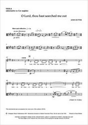 Rutter, John&nbsp;&nbsp;O Lord, thou hast searched me out&nbsp;&nbsp;