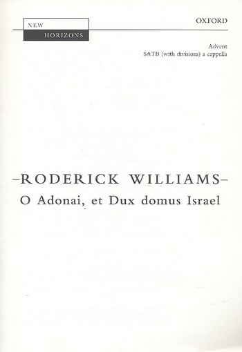 O adonai et dux domus Israel&nbsp;&nbsp;for mixed chorus a cappella&nbsp;&nbsp;score