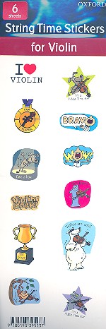 String Time Stickers for violin&nbsp;&nbsp;6 sheets (each with 12 stickers)&nbsp;&nbsp;