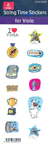 String Time Stickers for viola&nbsp;&nbsp;6 sheets (each with 12 stickers)&nbsp;&nbsp;