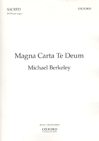 Magna carta te Deum  for mixed chorus and organ  score