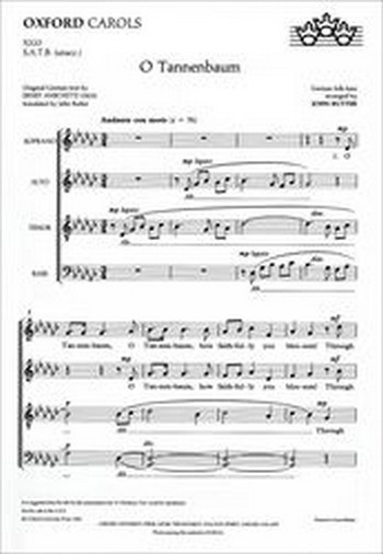 O Tannenbaum  for mixed chorus a cappella  score