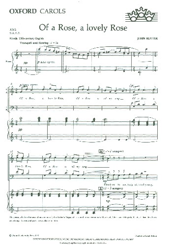 Of a Rose a lovely Rose  for mixed chorus and small orchestra  vocal score