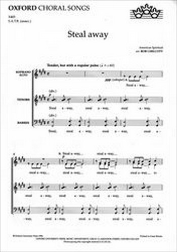 Steal away Spiritual for mixed&nbsp;&nbsp;chorus (SATBB) a cappella&nbsp;&nbsp;score