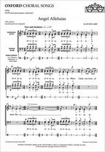 Angel Alleluias  for mixed chorus a cappella (percussion ad libitum)  score