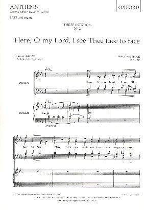 Here o my Lord I see Thee Face to Face&nbsp;&nbsp;for mixed chorus and organ&nbsp;&nbsp;