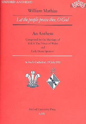 Let the People praise Thee o God  for mixed chorus and organ  score