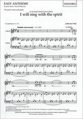 I will sing with the Spirit  for upper voices and piano  score