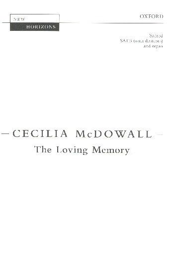 The loving Memory&nbsp;&nbsp;for mixed chorus and organ&nbsp;&nbsp;score