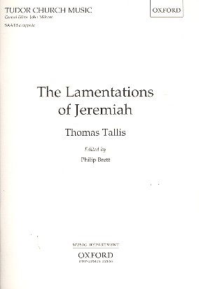 The Lamentations of Jeremiah for&nbsp;&nbsp;mixed chorus (SAATB) a cappella (keyboard reduction for rehearsal)&nbsp;&nbsp;score