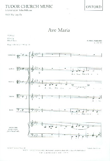 Ave Maria  for mixed chorus a cappella  score