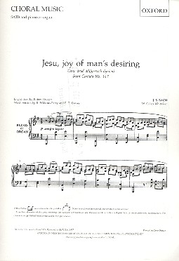 Jesu Joy of Man's Desiring&nbsp;&nbsp;for mixed chorus and piano (organ)&nbsp;&nbsp;score (en/welsh)