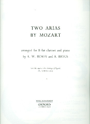 2 Arias  for clarinet and piano  