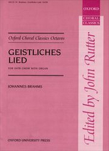 Brahms, Johannes&nbsp;&nbsp;Geistliches Lied (Sacred Song), Op. 30&nbsp;&nbsp;