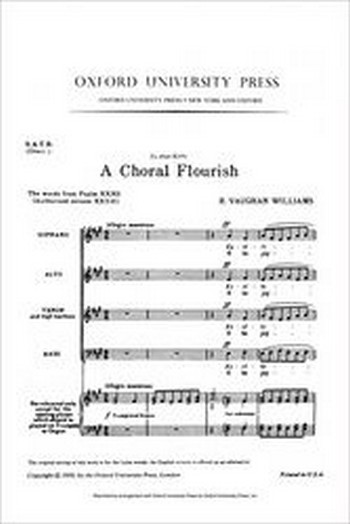 Vaughan Williams, Ralph&nbsp;&nbsp;A Choral Flourish&nbsp;&nbsp;