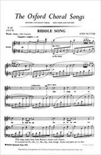 Rutter, John&nbsp;&nbsp;Riddle Song&nbsp;&nbsp;