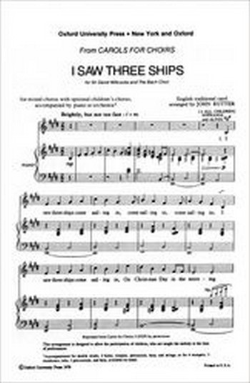 Rutter, John&nbsp;&nbsp;I saw three ships&nbsp;&nbsp;