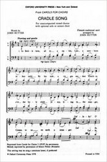 Rutter, John&nbsp;&nbsp;Cradle song&nbsp;&nbsp;
