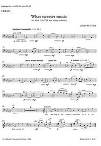 What sweeter music  for mixed chorus and strings  violoncello