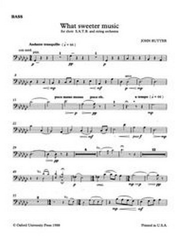 What sweeter Music  for mixed chorus and strings  double bass