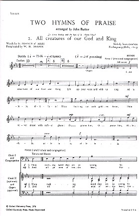 All Creatures of our God and King  for mixed chorus a cappella (organ and chorus 2 ad lib)  score