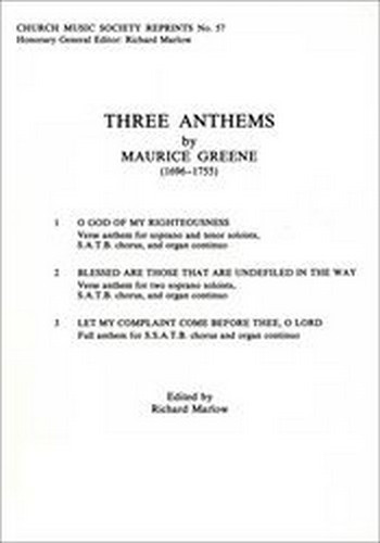 Greene, Maurice&nbsp;&nbsp;Three Anthems&nbsp;&nbsp;