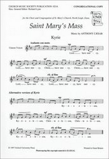 Caesar, Anthony&nbsp;&nbsp;St Mary's Mass&nbsp;&nbsp;