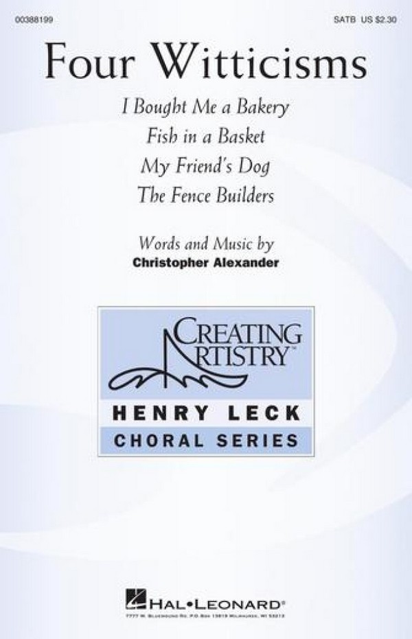 Christopher Alexander, Four Witticisms&nbsp;&nbsp;SATB&nbsp;&nbsp;Choral Score