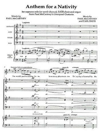 Anthem for a Nativity. SATB accompanied&nbsp;&nbsp;&nbsp;&nbsp;Mixed voices