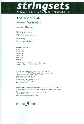 The Best of Cats&nbsp;&nbsp;for string ensemble&nbsp;&nbsp;score and parts