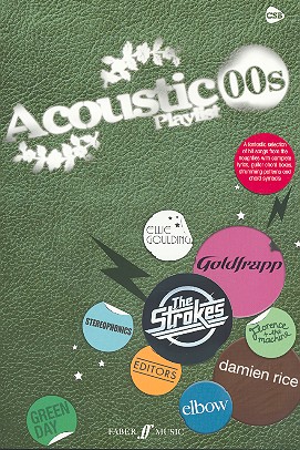 Acoustic Playlist the 00s:  Songbook lyrics, guitar boxes, chord symbols  