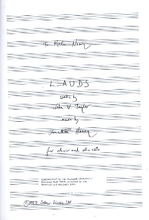 Lauds for mixed chorus and cello  score  