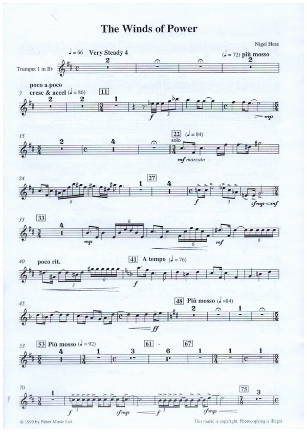 The Winds of Power&nbsp;&nbsp;for symphonic wind band&nbsp;&nbsp;trumpet 1