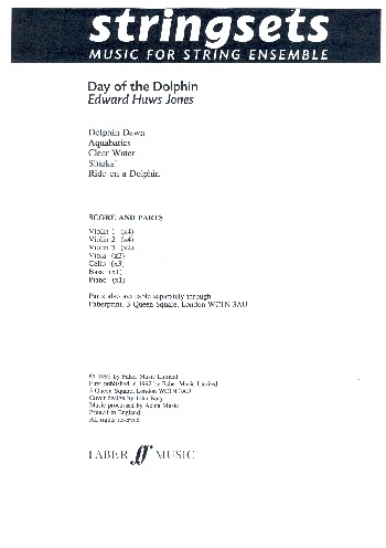 The Day of the Dolphin&nbsp;&nbsp;for string ensemble&nbsp;&nbsp;score and parts (piano-4-4-2--2-3-1)