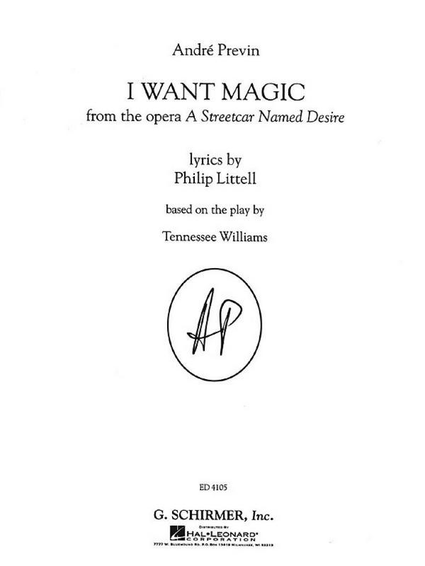André Previn, I Want Magic  Vocal and Piano  Buch