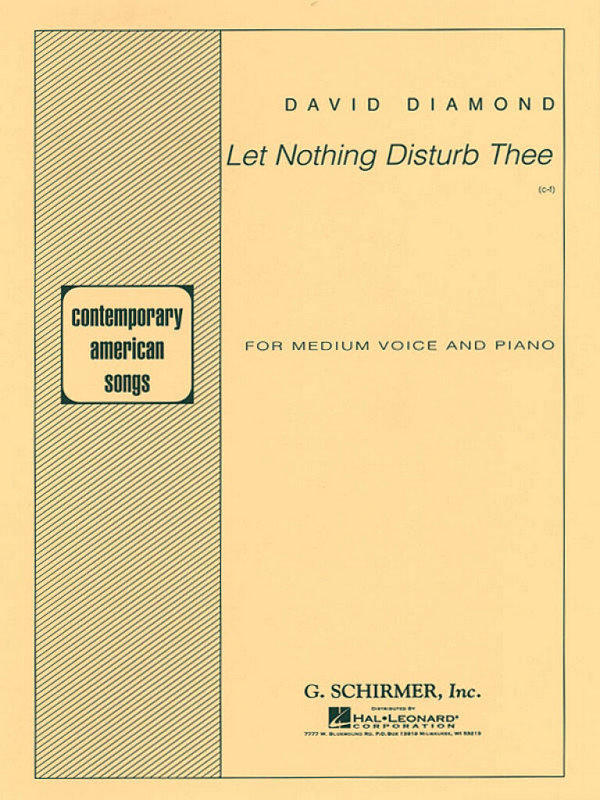 David Diamond, Let Nothing Disturb Thee  Vocal and Piano  Buch